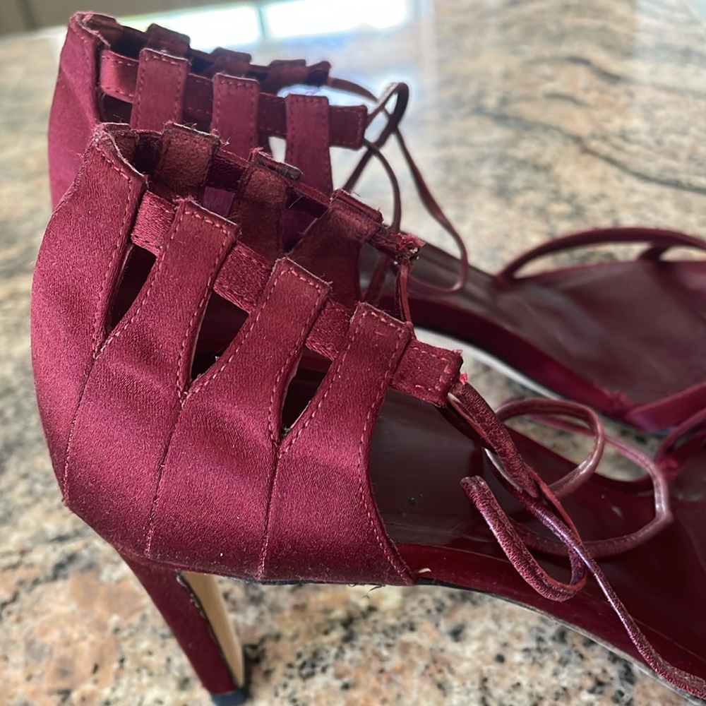 Staud Ankle Strap Satin Heels - Picture 4 of 8